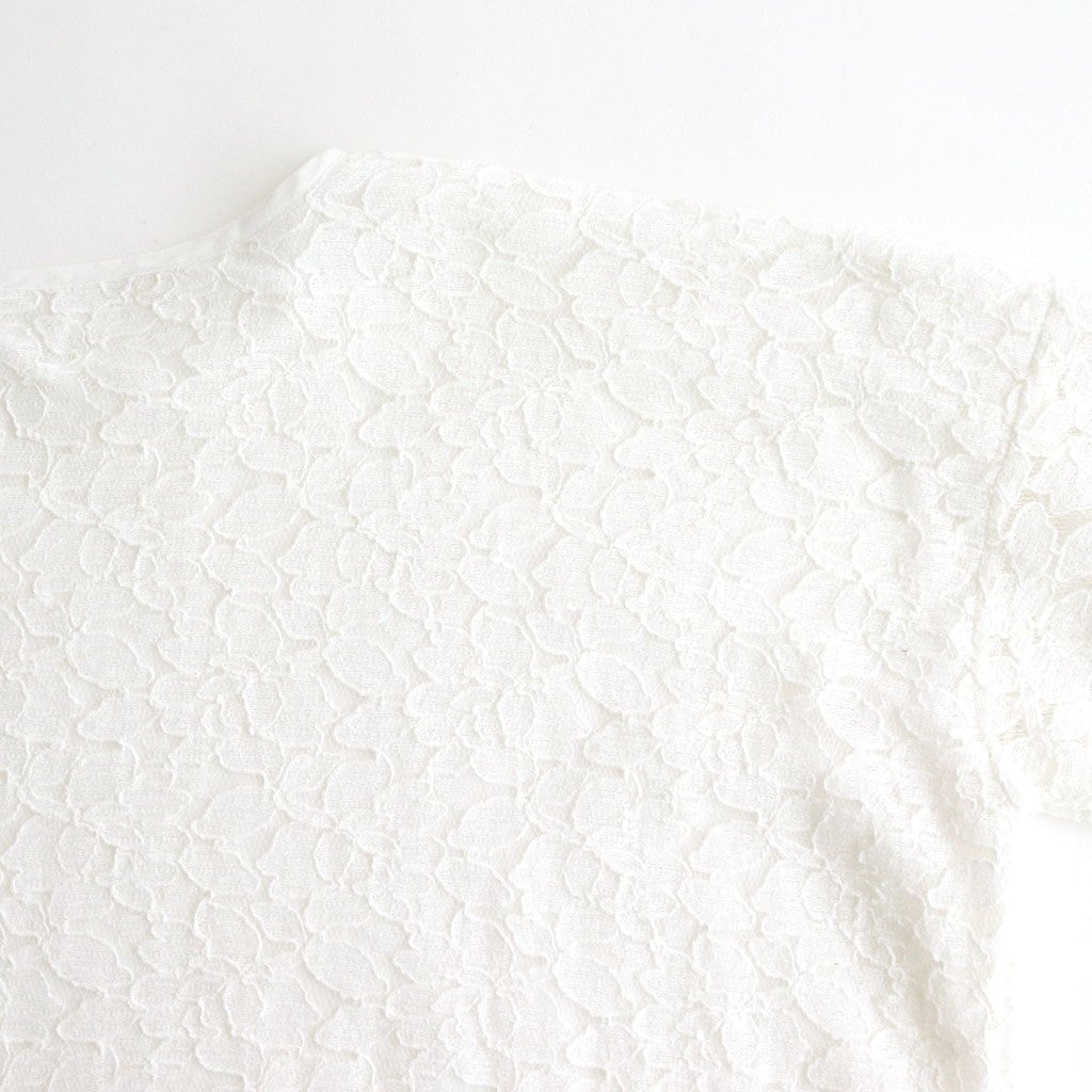 VOILE TULLE LACE S/SL SMOCK WITH COTTON VOILE #9000 OFF WHITE [NSL25051]
