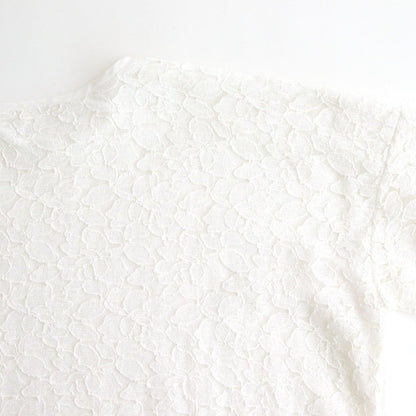 VOILE TULLE LACE S/SL SMOCK WITH COTTON VOILE #9000 OFF WHITE [NSL25051]
