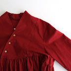 静寂の欠片 Funnel neck shirt dress #Agate red [TLF-125-op001-la]