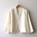 単純なる風景 Funnel collar cocoon jacket #ecru [TLF-125-jk001-wlc]