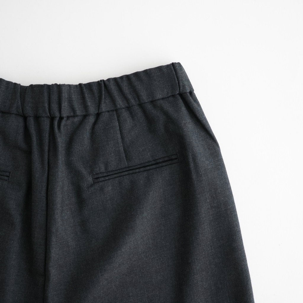 WOOL SERGE 2TUCK TAPERED EASY PANTS #9800 CHARCOAL [GNMDS2501WS]