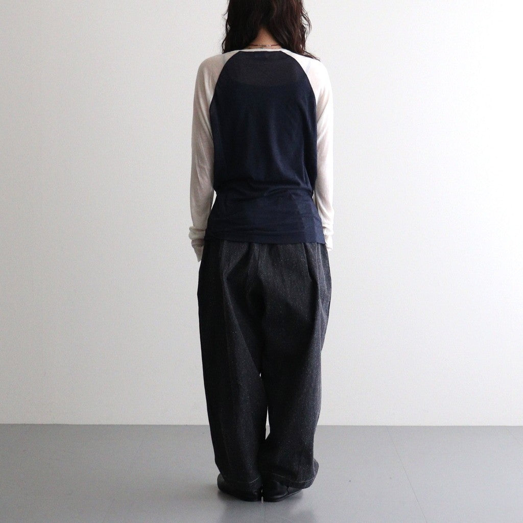 cashmere & supima cotton gauze jersey baseball Tee #navy [WXFL-UW105]