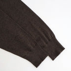 14GG 2PLY PLAIN STITCH COTTON/WOOL/CASHMERE V-NECK CARDIGAN #8600 BROWN [GNSL25531]