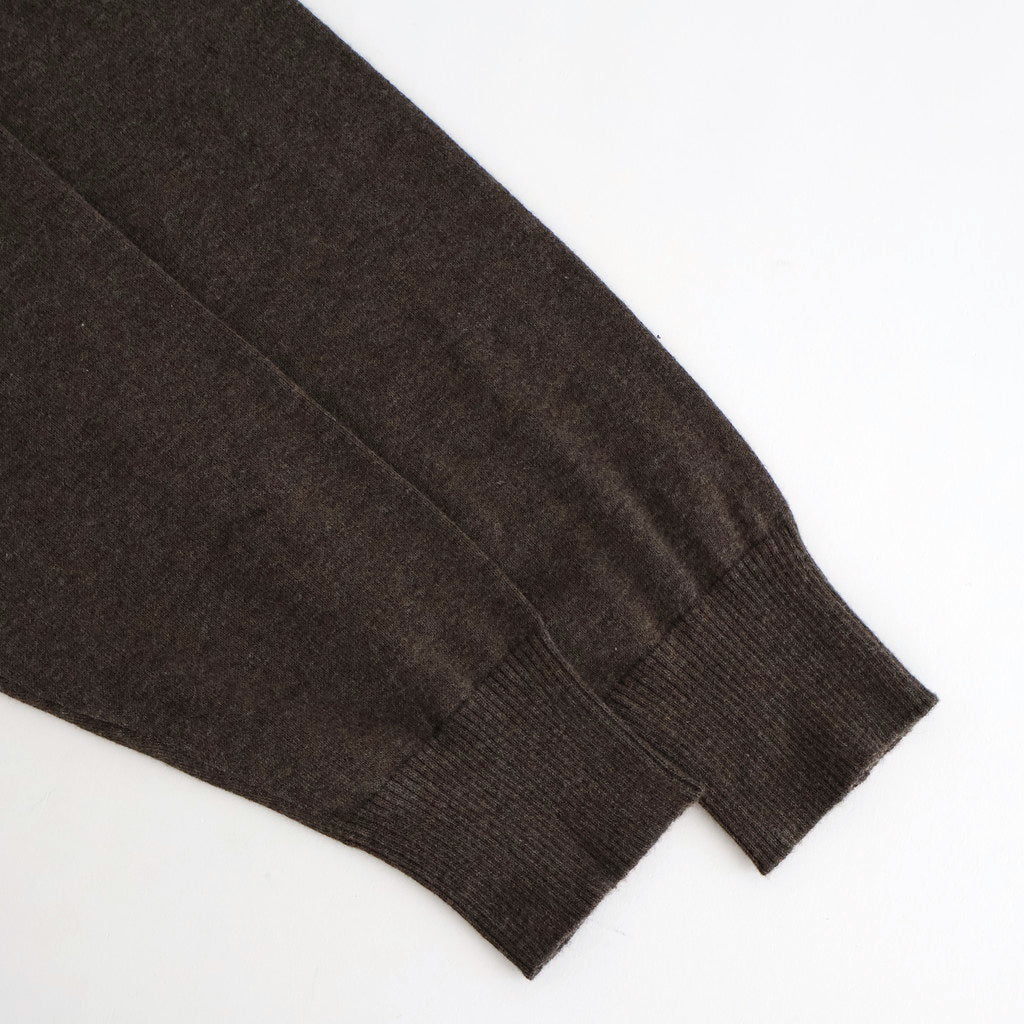14GG 2PLY PLAIN STITCH COTTON/WOOL/CASHMERE V-NECK CARDIGAN #8600 BROWN [GNSL25531]