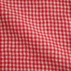 BOILE WOOL SMALL GINGHAM CHECK BOILED WOOL SMALL GINGHAM CHECK STOLE #7581 RED (RED/ECRU SAND CHECK) [NMDS26586]