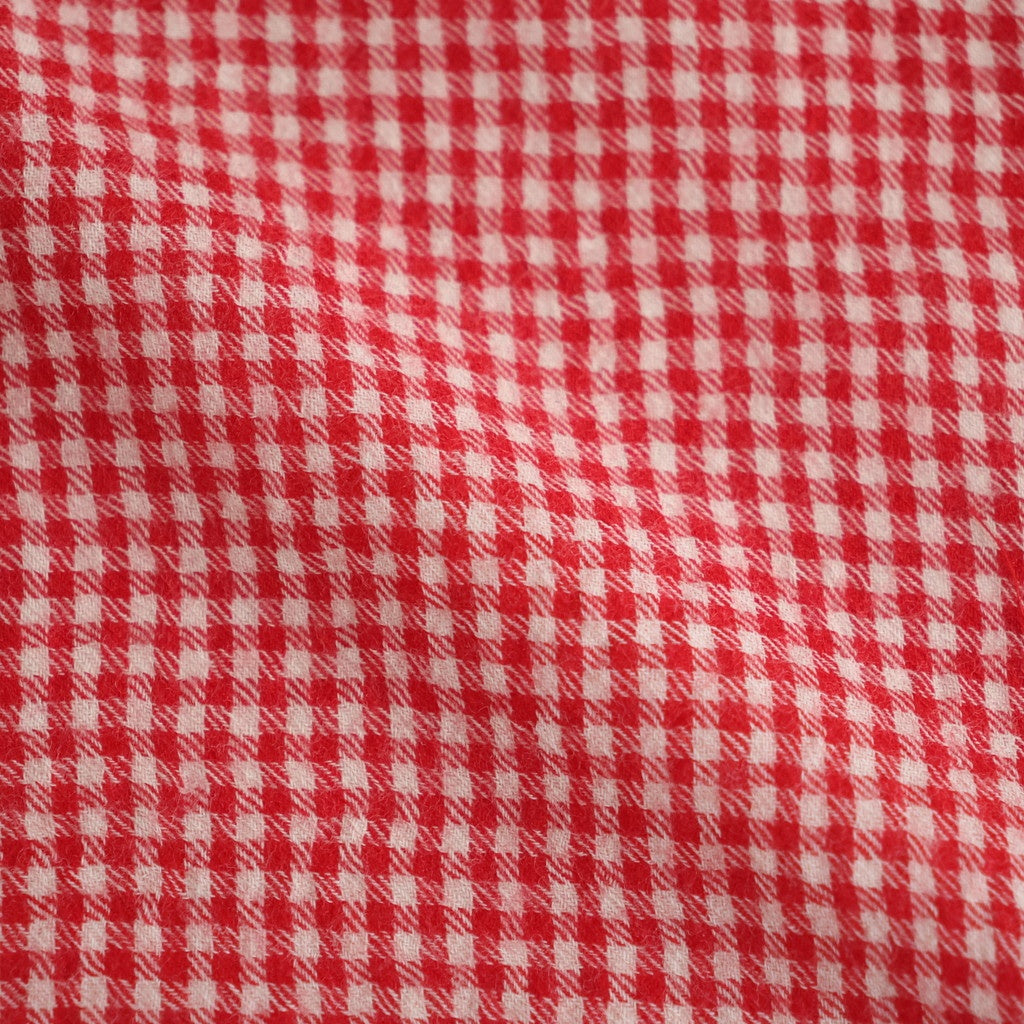 BOILE WOOL SMALL GINGHAM CHECK BOILED WOOL SMALL GINGHAM CHECK STOLE #7581 RED (RED/ECRU SAND CHECK) [NMDS26586]