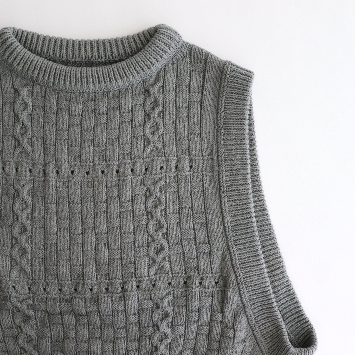 Recycled-Cotton Vest #Grey [oni059]