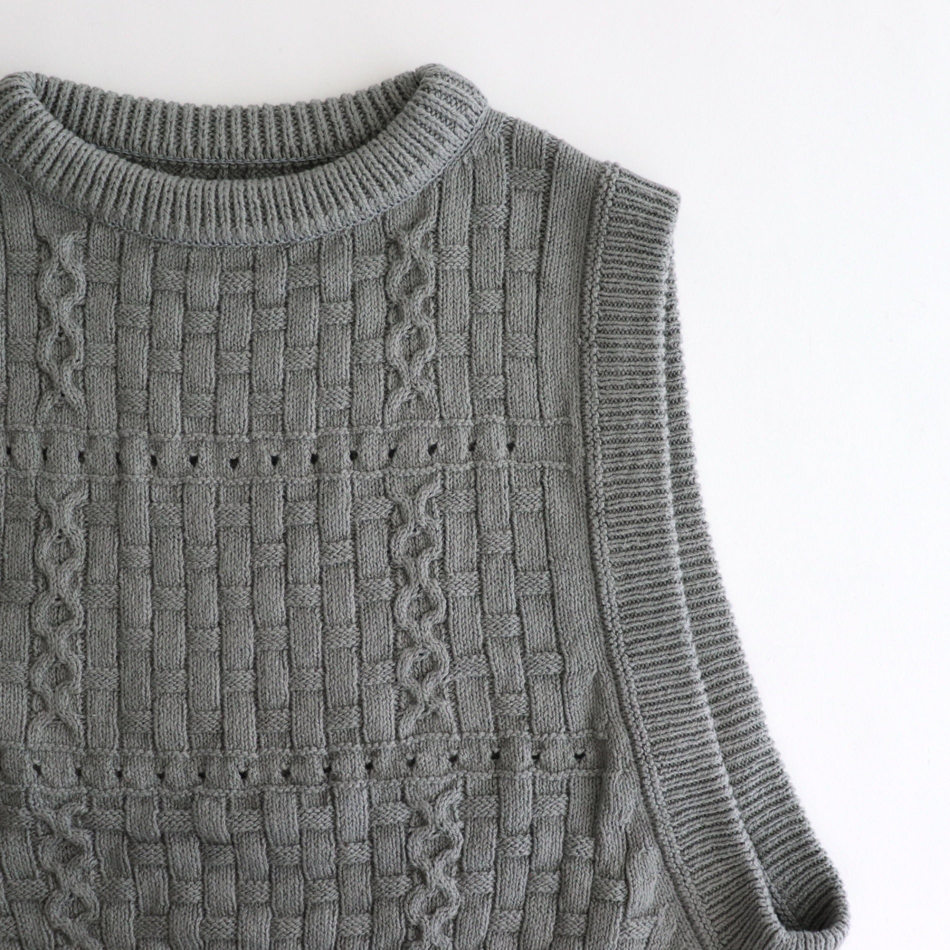Recycled-Cotton Vest #Grey [oni059]