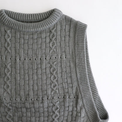 Recycled-Cotton Vest #Grey [oni059]