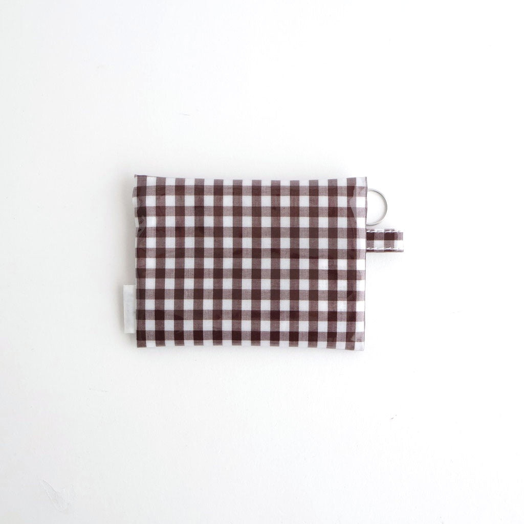 FLAT POUCH SMALL #GINGHAM BROWN [TMB-2310N]