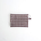 FLAT POUCH SMALL #GINGHAM BROWN [TMB-2310N]