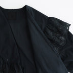 日日夜夜：Wide lace collar smock blouse #black [13251-05107]