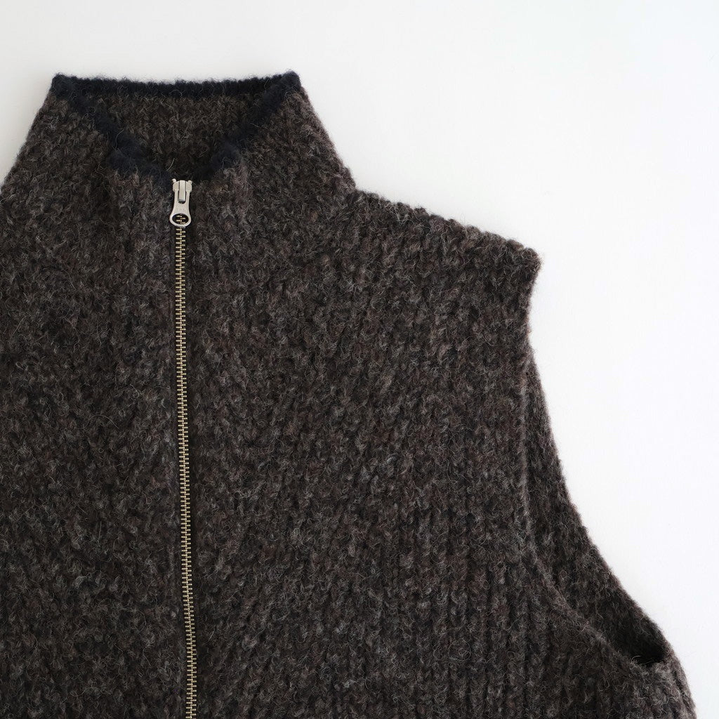 Blushed knit vest #Dark brown [252804]