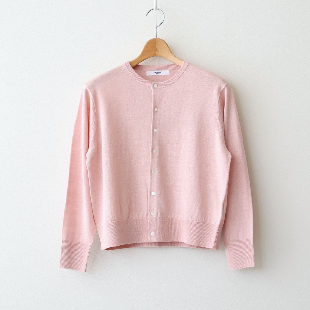 French Pure Linen クルーネックカーディガン #037 ピンク [UT262KN001]