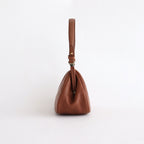 plain gama hand bag-round #antique brown