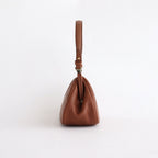 plain gama hand bag-round #antique brown