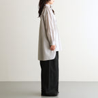 COTTON/LINEN DYED WEATHER 2TUCK WIDE EASY PANTS #9900 BLACK [GNMDS2502CLW]
