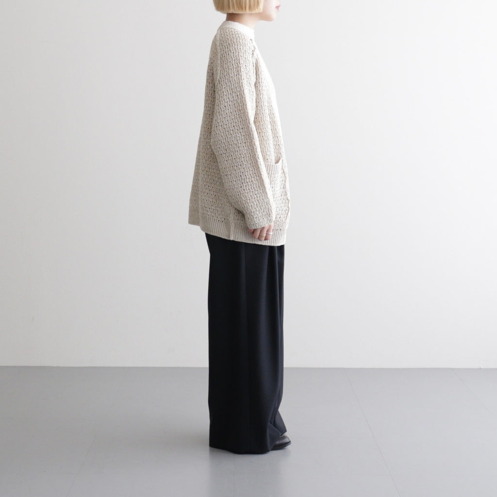 double honeycomb mesh-knit buttonless C/D #off white mix [WXSP-UW112]