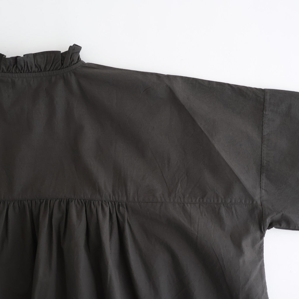 40s POPLIN PLAIN FRILL COLLAR SHIRT #9700 GREY [NSL25542]