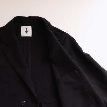 Wool linen like easy jacket #Black [1479-006]