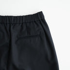 WOOL SERGE 2TUCK TAPERED EASY PANTS #9900 BLACK [GNMDS2501WS]