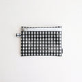 FLAT POUCH MEDIUM #GINGHAM BLACK [TMB-2565H]