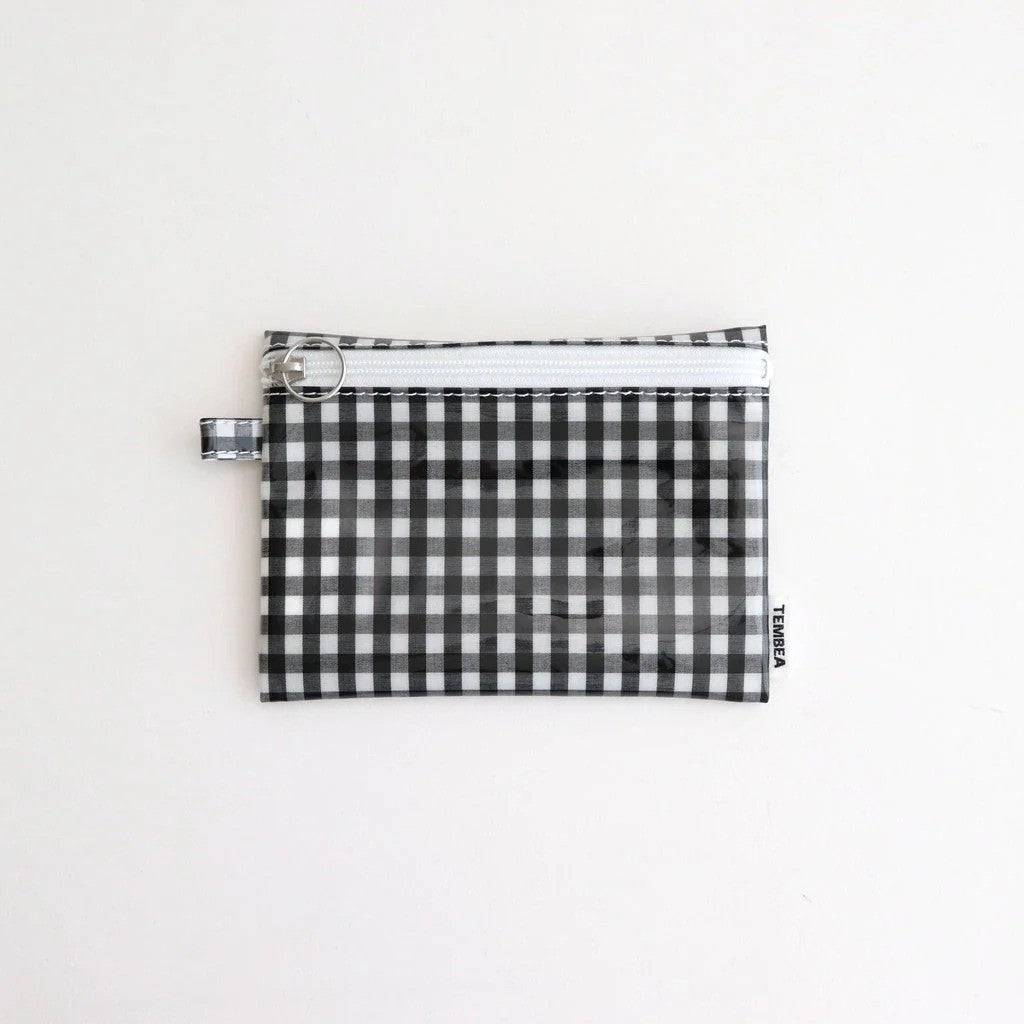 FLAT POUCH MEDIUM #GINGHAM BLACK [TMB-2565H]