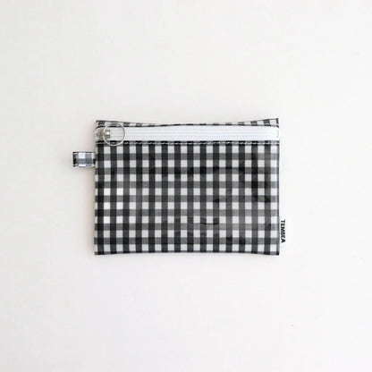 FLAT POUCH MEDIUM #GINGHAM BLACK [TMB-2565H]