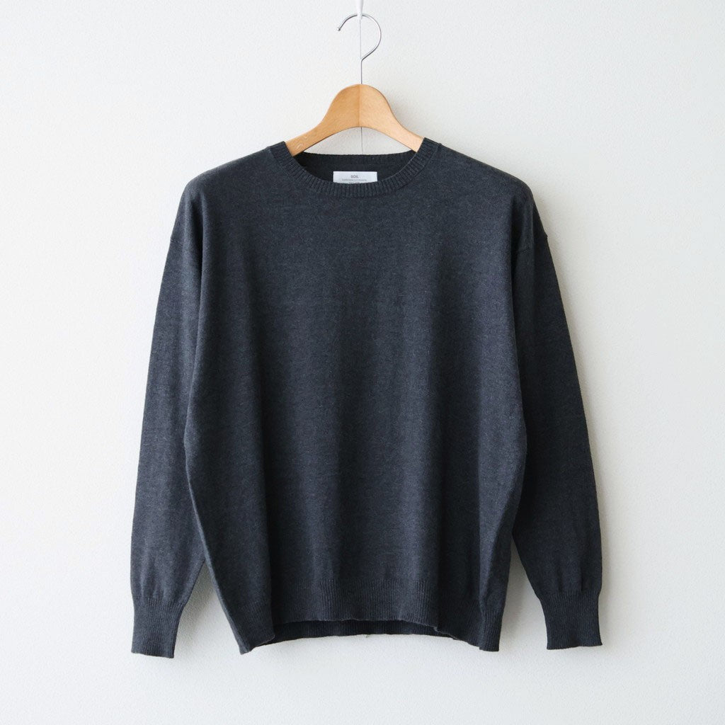 14GG PLAIN STITCH COTTON/NYLON/SILK CREW-NECK PULLOVER #9800 CHARCOAL [NNSL26502]