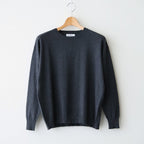 14GG PLAIN STITCH COTTON/NYLON/SILK CREW-NECK PULLOVER #9800 CHARCOAL [NNSL26502]