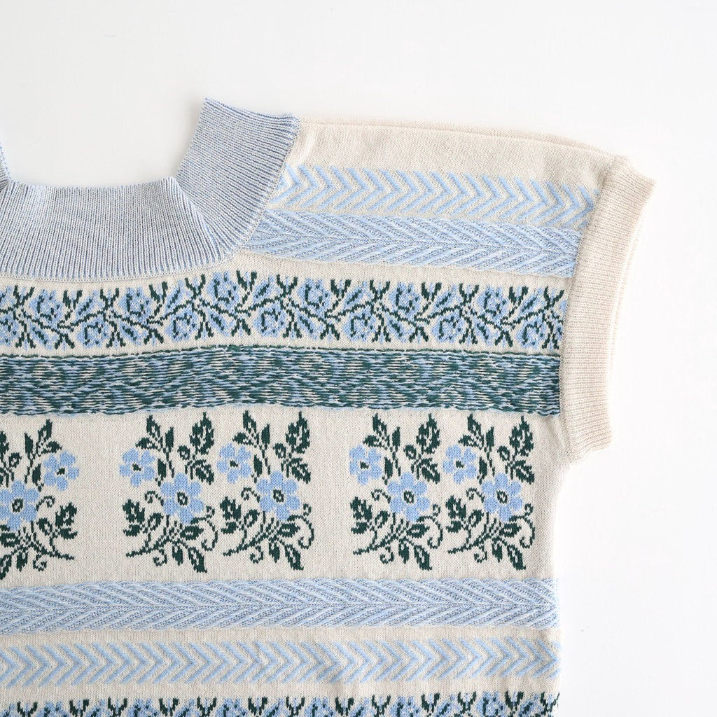 Flower Jacquard Knit Blouse #Off white [261807]