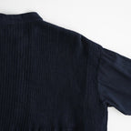 80s ORGANIC VOILE STRIPE (OVERDYE) BANDED SHIRT DRESS WITH MINI PINTUCK #3960 MARINE [NMDS26514D]