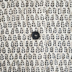 80s VOILE LITTLE TREE BLOCK PRINT QUILTED RAGLAN/SL STRING JACKET #9199 MILKY.GREY/BLACK PRINT [INMDS26721]