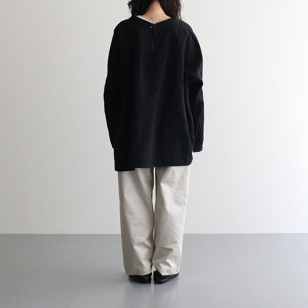 乾いた庭：ヘムレースオーバーシャツ #black [13261-05207]