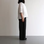 80s VOILE PLAIN WITH CUT WORK LACE EASY PANTS #9900 BLACK [INSL23224]