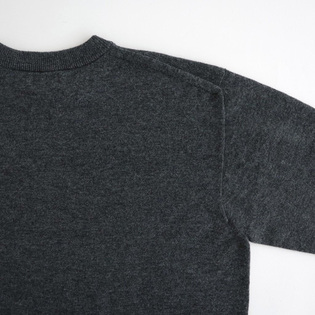ex super fine woolen wool high-gauge knit P/O #melange charcoal gray [WXFL-UW120]