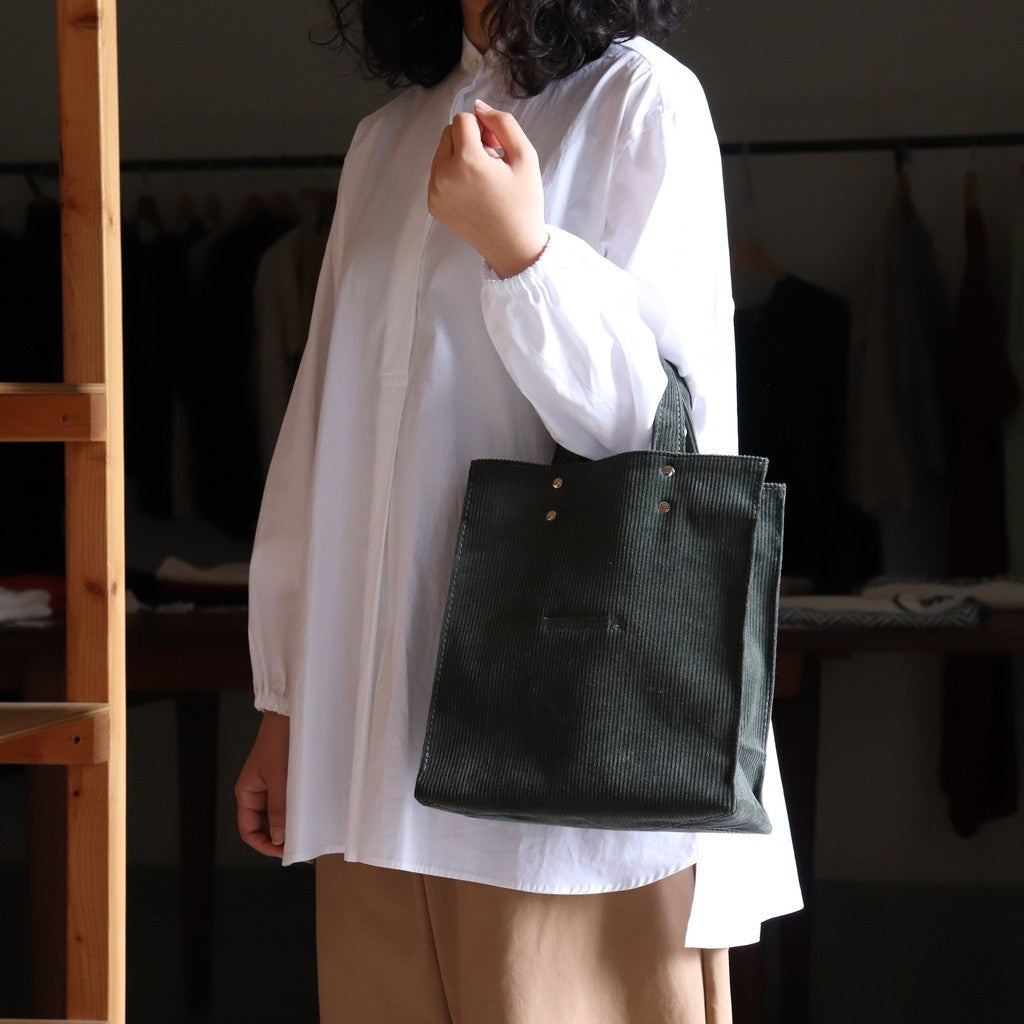 PAPER TOTE SMALL CORDUROY #OLIVE [TMB-2286H]