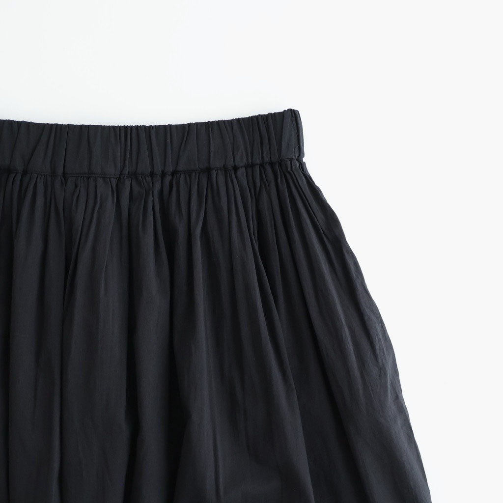 80s COTTON VOILE LACE GATHERED SKIRT #9900 BLACK [NSL26093]