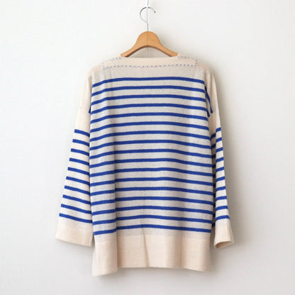 maison de montage / Basque Pullover #ivory / blue [mdm01-07]