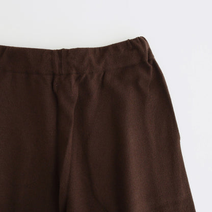 brushed silk cotton wide straight pants #dark brown [WVFL-UW103]