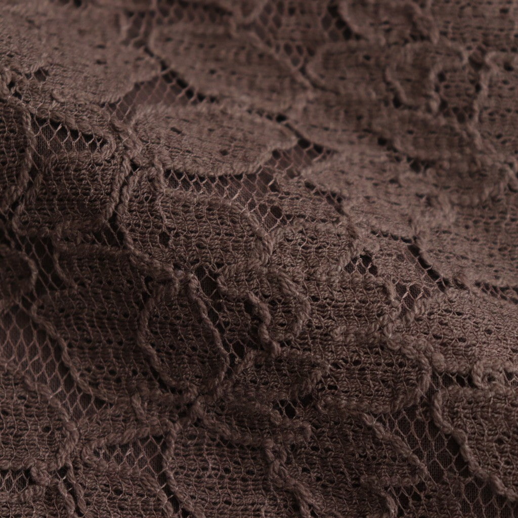 VOILE TULLE LACE S/SL SMOCK WITH COTTON VOILE #9700 CHARCOAL [NSL25051]