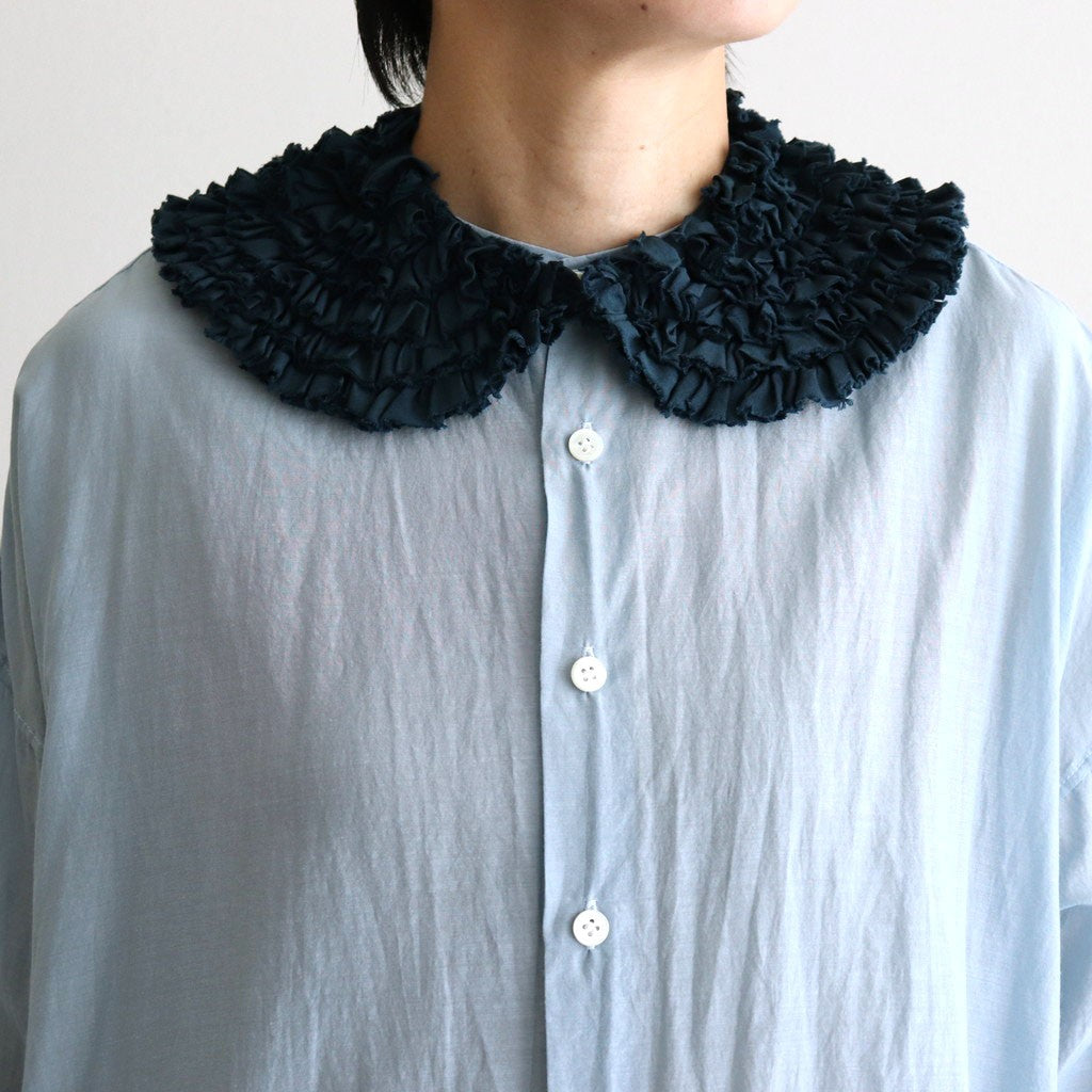 G.D COTTON SILK FRILL COLLAR #Navy [no.7369]