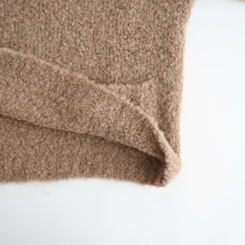 3GG BOUCLE CREW NECK PULLOVER WITH POCKET #8380 BEIGE [CNMDS2562A]