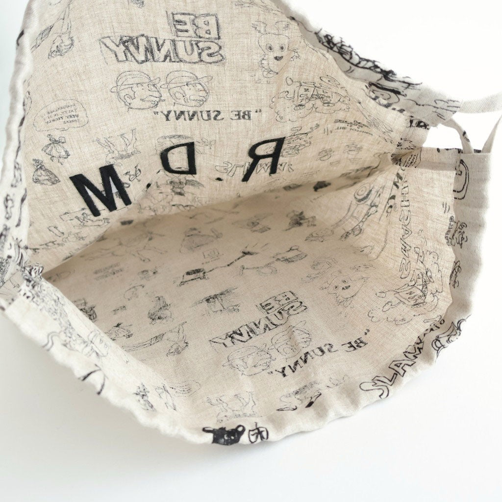 GRAFFITI DRAWSTRING BAG (L) #Flax [no.7959]