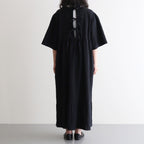 cotton linen powder dress #black [1559-007]