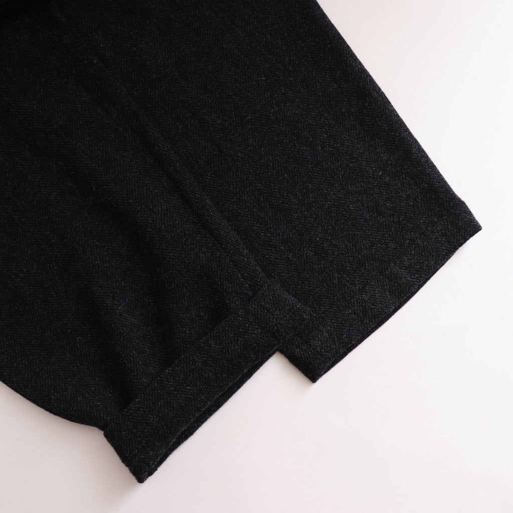 Bishu original wool herringbone tuck pants #black herringbone [TS243PT099]