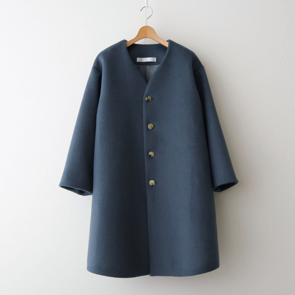うつくしい沈黙 Collarless long coat #blue gray [TLF-126-co002-FW]