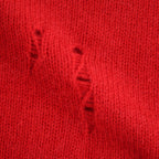 royal baby alpaca damage pattern-knit P/O #red [WXFL-UW130]