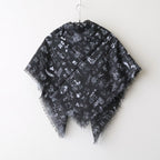 GRAFFITI GAUZE SHAWL #Black [no.7960]