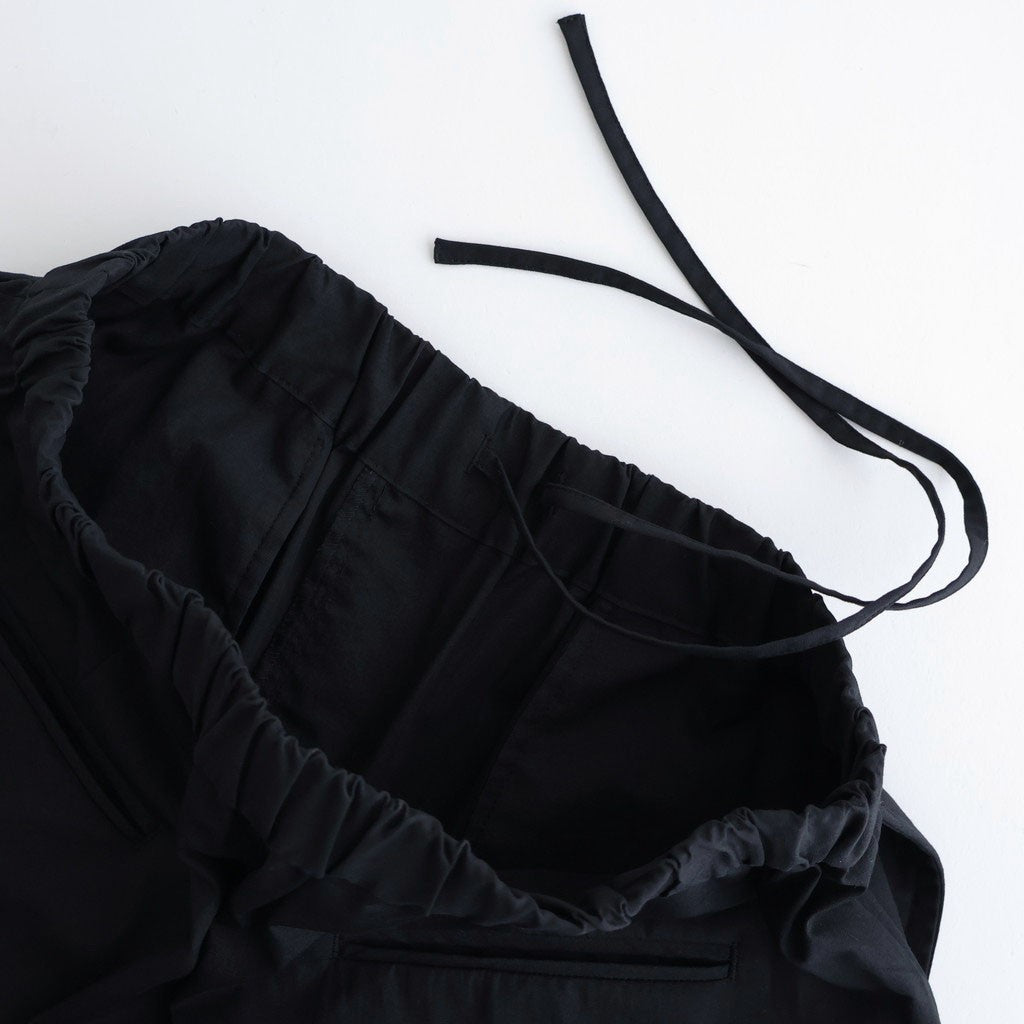 COTTON/LINEN DYED WEATHER 2TUCK WIDE EASY PANTS #9900 BLACK [GNMDS2502CLW]